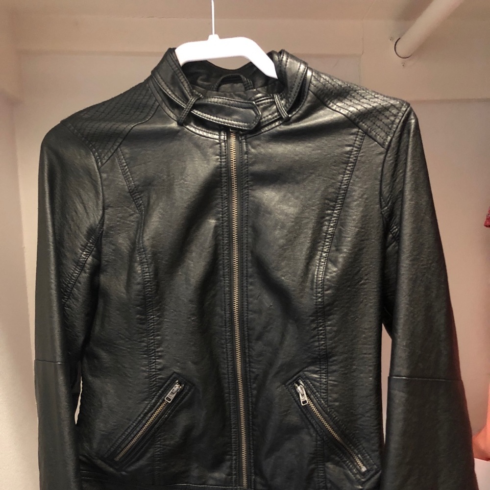 Black leather jacket